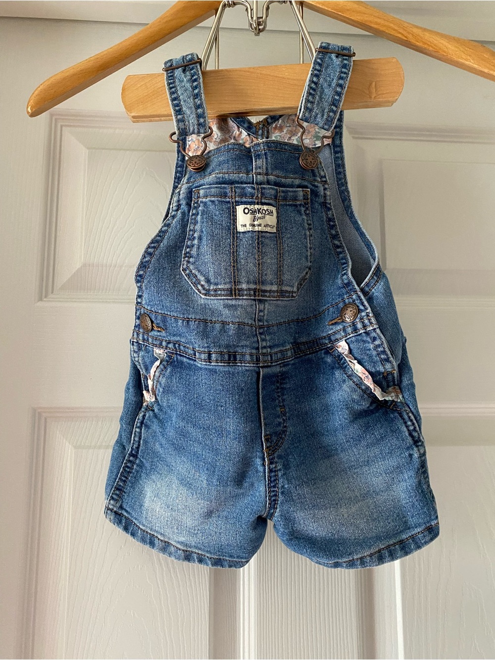 Oshkosh Vestback Overalls Floral Ruffles Size 2T